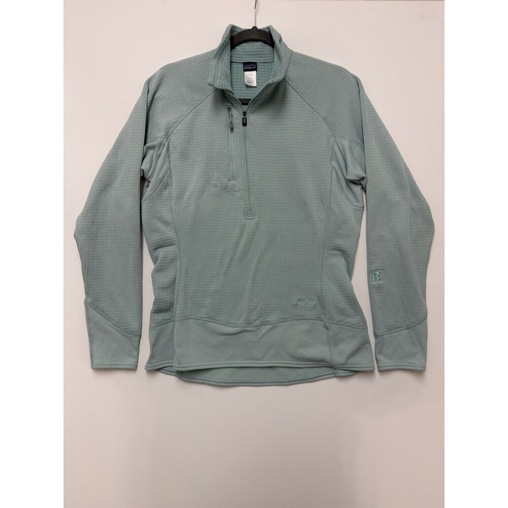 Patagonia R1 Regulator 1/4 Zip Pullover Polartec Womens Large Waffle Fleece Mint